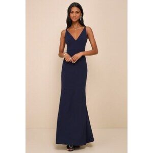 Lulus Melora Navy Blue Sleeveless Maxi Dress - Size S